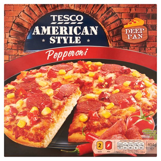 Tesco American Style QuickFrozen Pizza with Tomato Sauce, Cheese and
