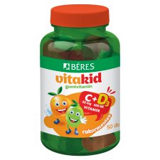 Béres VitaKid C 50 mg + 400 NE D3 cukormentes gumitabletta étrend-kiegészítő 50 x 2,99 g (150 g)