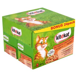 Kitekat teljes értékű állateledel felnőtt macskák számára vegyes menü 24 x 100 g