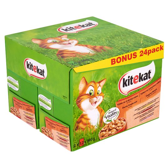 Kitekat teljes értékű állateledel felnőtt macskák számára vegyes menü 24 x 100 g