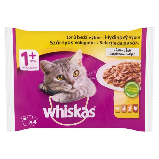 Whiskas nedves állateledel macskák számára baromfi válogatás aszpikban alutasak 4 x 100 g