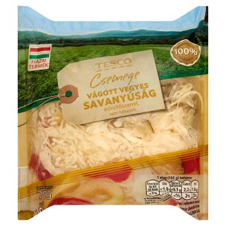 Tesco csemege vágott vegyes savanyúság édesítőszerrel 700 g