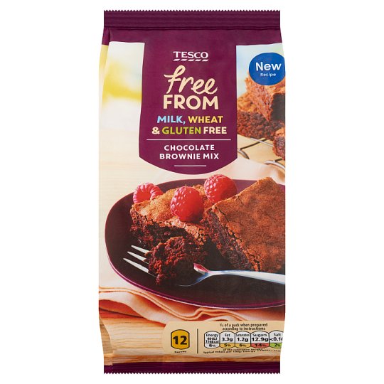 Tesco Free From glutén és tejmentes brownie süteménypor 284 g Tesco
