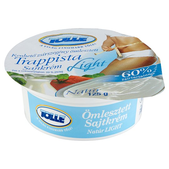 Tolle Light natúr kenhető zsírszegény ömlesztett trappista sajtkrém 125 g