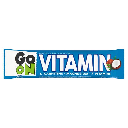 Sante Go On Vitamin kókuszos szelet ásványi anyagokkal és vitaminokkal, tejcsokoládéval leöntve 50 g