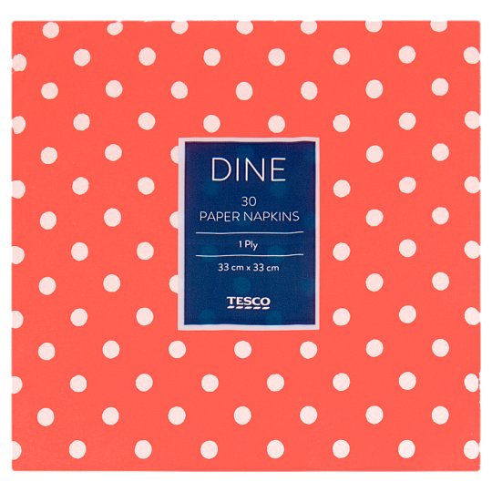Tesco Dine Paper Napkins 1 Ply 33 cm x 33 cm 30 pcs Tesco Online