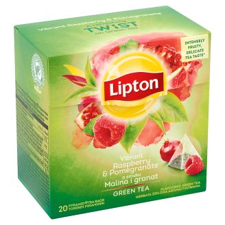 Lipton málna és gránátalma ízű zöld tea 20 piramis filter