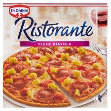 Dr. Oetker Ristorante Pizza Diavola gyorsfagyasztott pizza csípős szalámival, chilipaprikával 350 g