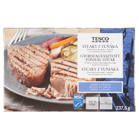 Tesco gyorsfagyasztott tonhal steak b r n lk l 237 5 g Tesco