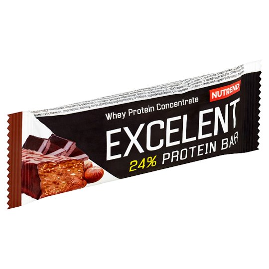 Nutrend Excelent csokoládé és mogyoró ízű fehérje szelet 40 g