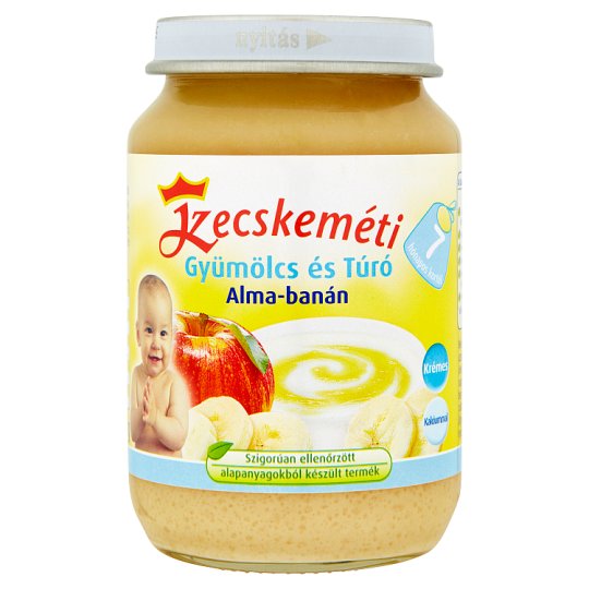 Kecskeméti Gyümölcs és Túró gluténmentes alma-banán bébidesszert 7 hónapos kortól 190 g