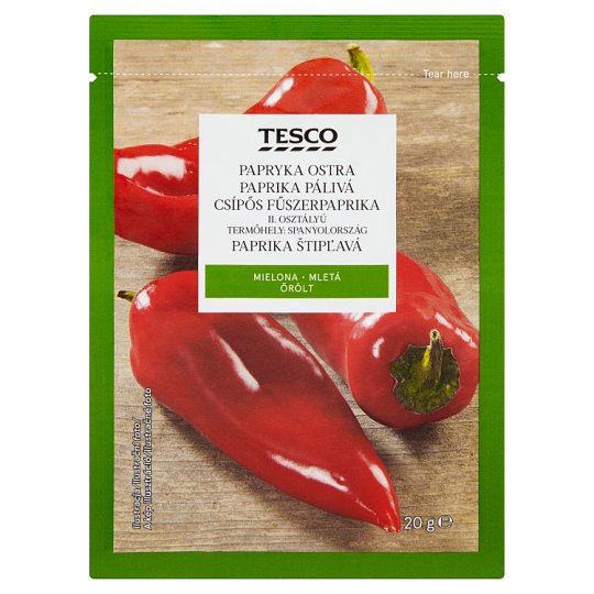 Tesco II. osztályú, csípős, őrölt fűszerpaprika 20 g