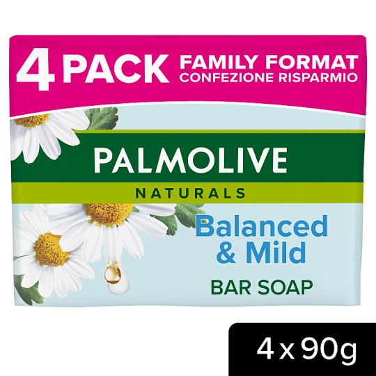 Palmolive Naturals Balanced & Mild pipereszappan 4 x 90 g