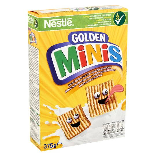 Nestlé Golden Minis ropogós, keksz ízű gabonapehely teljes kiőrlésű búzával 375 g