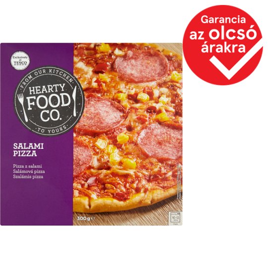 Hearty Food Co. gyorsfagyasztott szalámis pizza 300 g