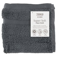 Tesco Home Super Soft Grey Color Face Cloth 30 cm x 30 cm