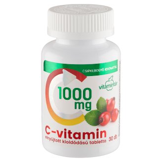 Vitamintár C-vitamin 1000 mg elnyújtott kioldódású tabletta csipkebogyó kivonattal 30 db 46,8 g