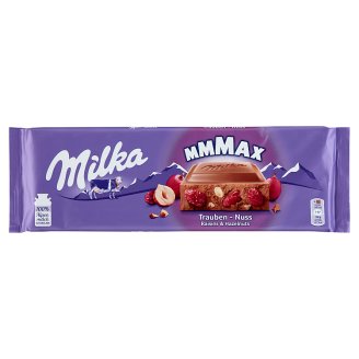 Milka alpesi tejcsokoládé mazsolával és mogyoródarabokkal 270 g