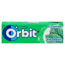 Orbit Spearmint mentaízű cukormentes rágógumi édesítőszerrel 14 g