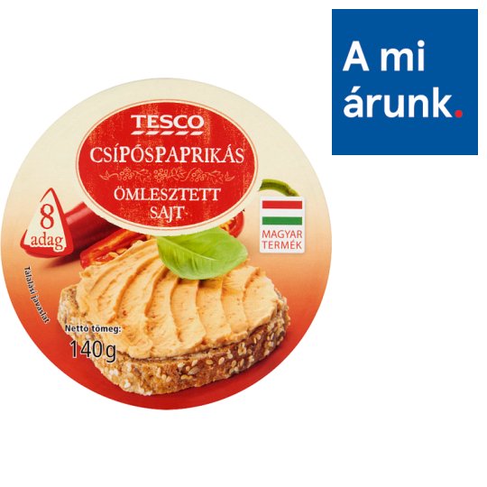 Tesco csípős paprikás, kenhető ömlesztett sajt 8 db 140 g