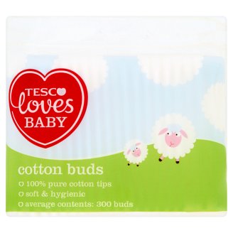 Tesco Loves Baby pamut fültisztító pálcika 300 db
