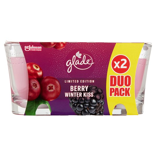 Glade Berry Winter Kiss Scented Candle 2 x 129 g (258 g) Tesco Online