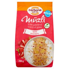Cerbona Muesli with Strawberry, with No Added Sugar, with Sweetener 200 g