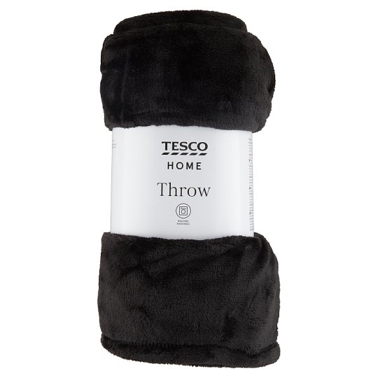 Tesco Home Super Soft Throw Black 120 cm x 150 cm Tesco Online, Tesco