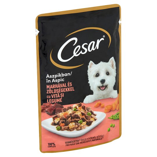 Cesar Complete Wet Food for Adult Dogs with Beef and Vegetables in