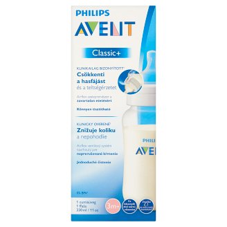 Philips Avent Classic+ 330 ml-es cumisüveg variábilis átfolyású etetőcumival 3 hónapos kortól