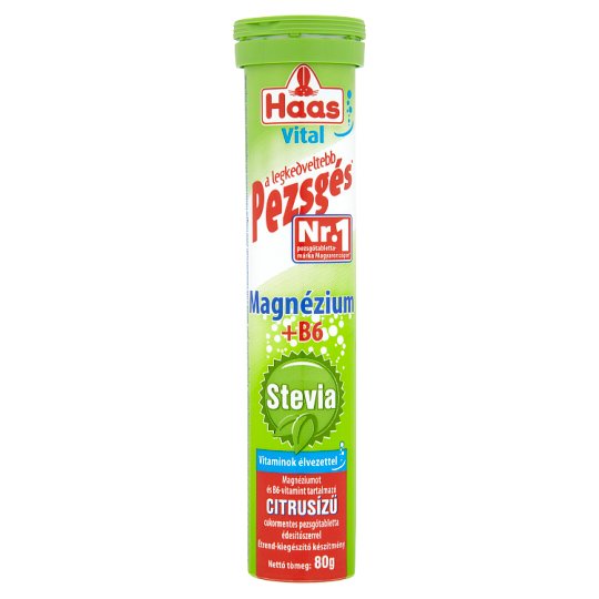 Haas Vital Magnézium + B6 pezsgőtabletta 80 g