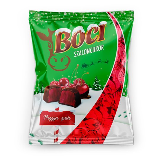 Boci Sour Cherry Flavored Jelly Christmas Candy Dipped in Dark