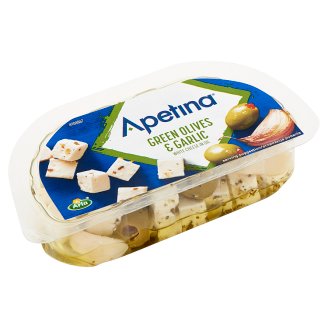Arla Apetina sólében érlelt zsíros, lágy sajt növényi olajban olívabogyóval és fokhagymával 100 g