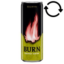 Burn Carbonated Guava-Flavoured Energy Drink with Caffeine 250 ml