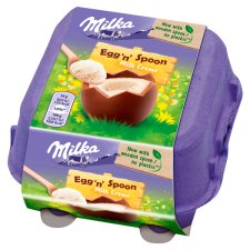 Milka Egg 'n' Spoon Milk Creme Alpine Milk Chocolate with Milk Cream 4 x 34 g (136 g)