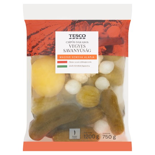 Tesco Hot Mixed Pickled Vegetables with Sweetener 1200 g
