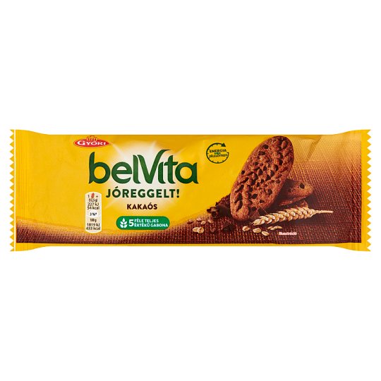 Belvita JóReggelt! kakaós, gabonás, omlós keksz csokoládédarabokkal 50 g