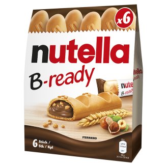 Nutella B-ready ropogós ostya kakaós mogyorókrémmel és búzakészítménnyel töltve 6 x 22 g