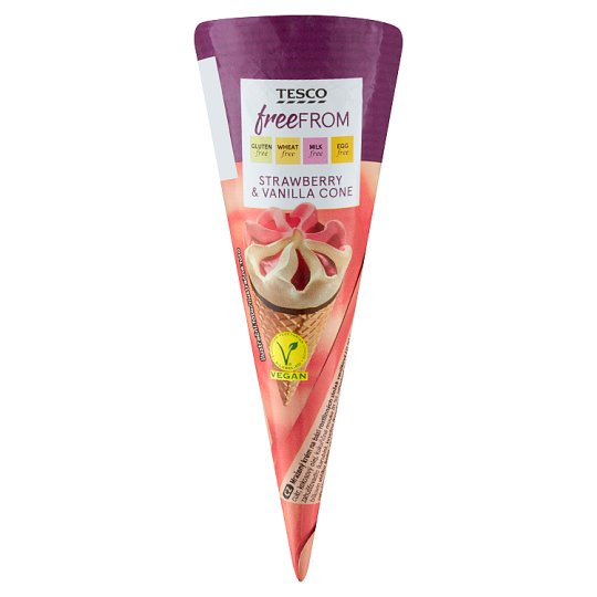 Tesco Free From Strawberry & Vanilla Cone 120 ml Tesco Online, Tesco