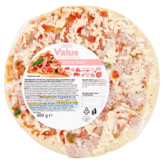 Tesco Value gyorsfagyasztott sonkás pizza 300 g