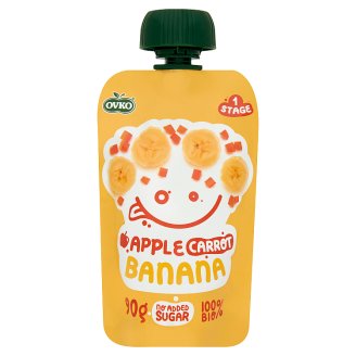 Ovko BIO alma, sárgarépa, banán bébidesszert 6 hónapos kortól 90 g