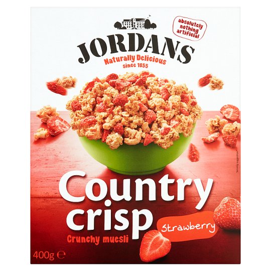 Jordans Country Crisp ropogós gabonapelyhek liofilizált eperrel 400 g