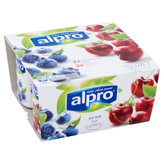 Alpro áfonyás és cseresznyés savanyított szójakészítmény 4 x 125 g