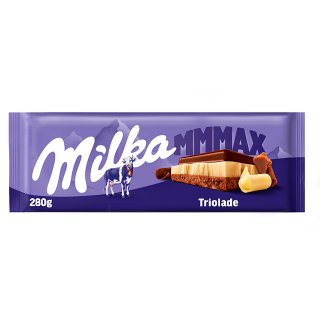 Milka Triolade alpesi tejcsokoládé fehércsokoládéval és magas kakaótartalmú tejcsokoládéval 280 g