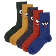 F&F Kids Boys crazy faces socks 5 pieces in a pack, 19-22 (12-24 Months ...