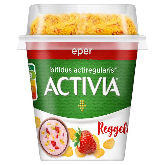 Danone Activia Reggeli élőflórás epres joghurt kukoricapehellyel 165 g