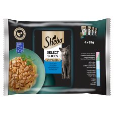 Sheba Select Slices Complete Wet Food for Adult Cats Fish Selection 4 x 85 g (340 g)