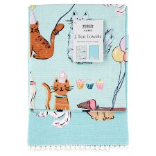 Tesco Home Party Pets Tea Towels 50 cm x 70 cm 2 pcs