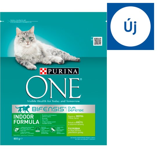 Purina One Indoor Formula pulykában és teljes kiőrlésű gabonákban gazdag száraz macskaeledel 800 g