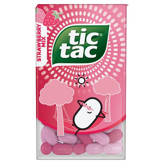 Tic Tac Strawberry Mix eperízű cukordrazsé 49 g